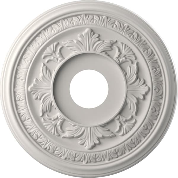 Ekena Millwork Baltimore PVC Medallion (Canopies up to 6 1/2"), 16"OD x 3 1/2"ID x 1"P, Satin Blossom White CMP16BAGBW - main